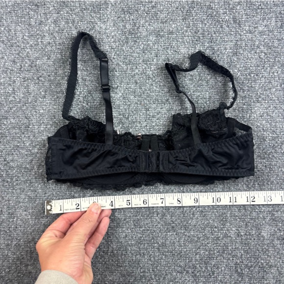 JEZEBEL Women’s Black Lace with Pink Ribbon Detail Sexy Bra size: 34C - Picture 5 of 6